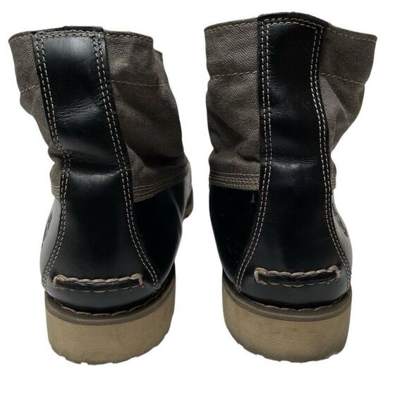 Timberland‎ Authentic Chukka Mens 13 Lace-Up Boots Canvas Black Leather High Top main image 4